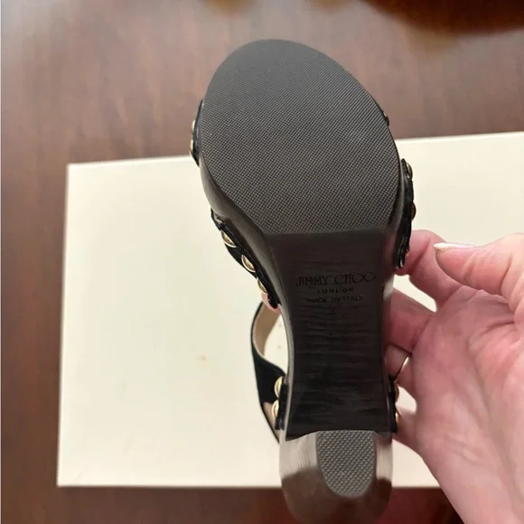 Jimmy Choo Urban Black Suede Women's Platform Sandals. Size 37 (6.5M) - Picture 11 of 16